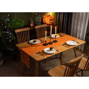 Halloween Black Spider Web Tablecloth Reusable Polyester Lace Mesh Decor For Home <b>Dining</b> Room Party Decoration - Product Image 4