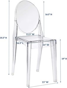 Sedia Ghost Moderna in Acrilico Impilabile per Cucina e Sala da Pranzo, Modello <span class=keywords><strong>Casper</strong></span> Completamente Assemblato - Product Image 2
