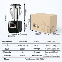 Blender commercial 30PA, acier inoxydable robuste, pot de 4 L, broyeur de glace pour smoothies, pour restaurant, bar