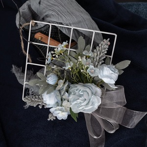 Freya Fleurs artificielles Bouquet de mariage Roses bleues Décoration murale Décoration de la maison CF01076 - Product Image 1
