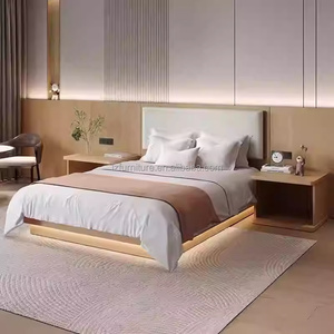 <b>Full</b> 3 Star Hotel Room Furniture <b>Set</b> Wood Twin Single <b>Bed</b> with Fabric Headboard Bedside Table Lounge Sofa Writing Desk & TV Unit - Product Image 2