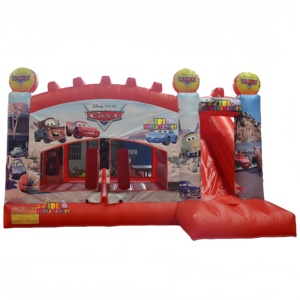 Castillo Inflable con Tobogán y Diseño de Carreras de Autos Rojos Estilo McQueen con Amplia Área de Salto para Fiestas Infantiles - Product Image 1