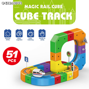 Set de Construcción de Tren de Rieles para Niños, 51 Piezas, Bloques de Construcción 3D, Modelo de Juguete - Product Image 2