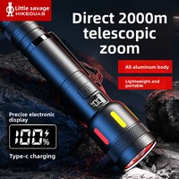 Lampe torche compacte portable ultra-lumineuse à zoom longue portée en alliage d'aluminium rechargeable personnalisée pour l'extérieur, haute intensité, vente en gros
