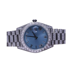 Unisex Antique Movement Iced Out VVS Moissanite Stainless Steel Hip Hop <b>Smart</b> Dial Custom Unisex Antique Style Iced Out VVS - Product Image 1