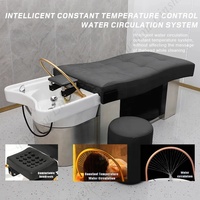 Mobilier de salon professionnel Station de spa avec tête Équipement de spa Table de massage Bassin à shampoing en céramique Lit de lavage des cheveux