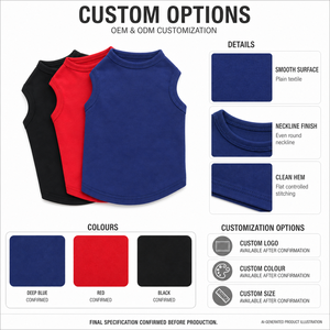 Chaleco para Perro de Color Sólido, Algodón Transpirable, Estilo Casual para Todas las Estaciones, para Perros Pequeños - Product Image 3