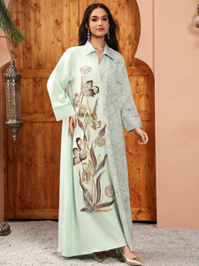 <span class=keywords><strong>2026</strong></span> रामदान नए अबाया जैक्वार्ड कपड़े के रूप में कढ़ाई मुस्लिम पोशाक जातीय वस्त्र - Product Image 3