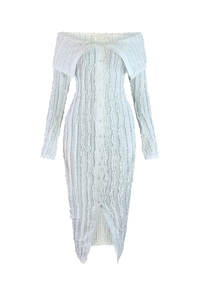 Elegante elegante con <span class=keywords><strong>scollo</strong></span> <span class=keywords><strong>a</strong></span> <span class=keywords><strong>barca</strong></span> <span class=keywords><strong>a</strong></span> spalla Sexy ondulato <span class=keywords><strong>a</strong></span> <span class=keywords><strong>manica</strong></span> <span class=keywords><strong>lunga</strong></span> avvolgente <span class=keywords><strong>abito</strong></span> lungo <span class=keywords><strong>abito</strong></span> lungo - Product Image 5