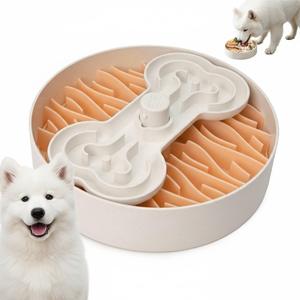 Mangkuk Makan Anjing Interaktif Bentuk Tulang dari Jerami Gandum Ramah Lingkungan, Slow Feeder untuk Semua Jenis Makanan - Product Image 1