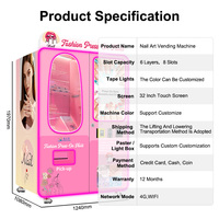 Máquina expendedora de arte de uñas con pantalla táctil de 32 pulgadas XYZ Self Service, con SDK, pago múltiple, impresora de uñas 3D inteligente.