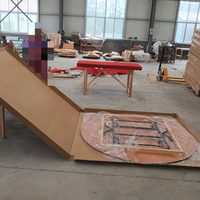 Table de salle à manger pliante moderne en panneaux de bois carrés, portable pour intérieur et extérieur, table de banquet