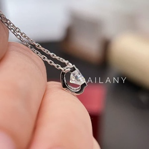 여성용 주얼리 1-8캐럿 IGI 인증 랩그로운 다이아몬드 브릴리언트 컷 기하학적 미니멀리스트 참 9K/<span class=keywords><strong>14K</strong></span>/18K 골드 목걸이 - Product Image 5