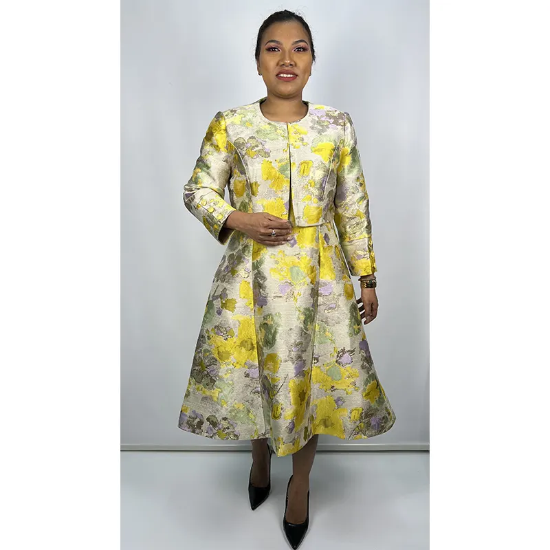 Novo vestido ocasional floral africano vestidos, estoque, tamanho grande, elegante, mulheres, vestido de igreja para mulheres
