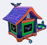 Château gonflable d'Halloween, animation de vampire et de fantôme, matériau PVC écologique, certifié CE, garantie de 3 ans, Halloween