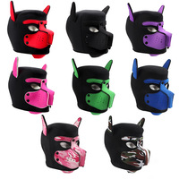 OEM SM Alternative Toy Role Play Leather Cover Hood Detachable Dog Head Mask Head Cover Sexy Female Helmet Adult Sex Toys