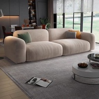Canapé d'angle en velours blanc moelleux en forme de L, sectionnel 3 pièces, avec fauteuils inclinables sans structure, moderne, pour villa et appartement, écologique