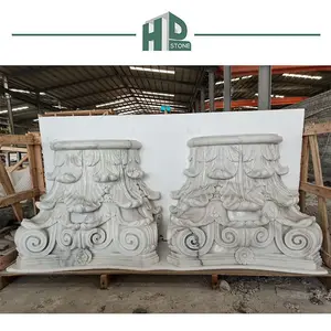 Natural Guangxi White Marble Stone Pillar for Indoor Decorative Column