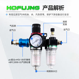 Vanne de régulation de pression pneumatique à double unité AR2000, séparateur huile-eau AFC2000, triple unité AC2000, AFR2000, produit de haute qualité - Product Image 3