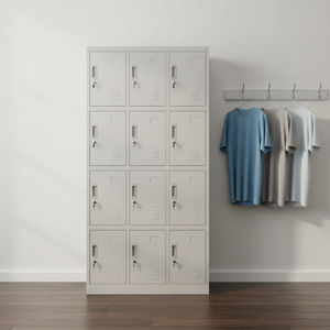 Armoire simple pour salle de sport, école, bureau, design pour vêtements, armoire de rangement à 12 portes, casier en acier - Product Image 1