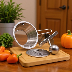 Moulin à aliments rotatif en acier inoxydable avec 3 disques interchangeables, fonctionnement manuel, lavage à la main uniquement, pour purée, <span class=keywords><strong>soupe</strong></span>, aliments pour bébés - Product Image 4