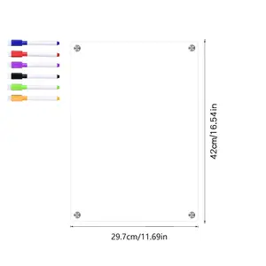 Op Maat Gemaakte Groothandel Acryl Droog Wisbord Dagelijkse Kalender Planner Magnetische Prikbord Set Voor Koelkast