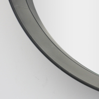 Miroir rond noir de 20 pouces, miroir mural décoratif en cuir suspendu pour chambre à coucher, salle de bain, salon, coiffeuse