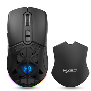 Ratón inalámbrico de modo dual, retroiluminación RGB, 4800 PPP, ratón recargable integrado de 650mAh para ordenador, portátil y tableta - Product Image 1