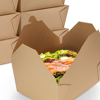 Vente en gros de boîtes alimentaires pour nouilles sushi kraft boîte à emporter pour poulet frit à salade boîte à lunch en papier personnalisé biodégradable écologique jetable