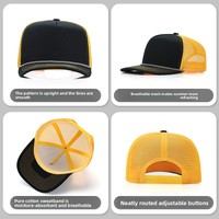 Gorra Trucker de 5 Paneles en Dos Tonos, Ajustable, de Malla, para Exteriores, con Logotipo Personalizado, Venta al Por Mayor
