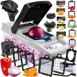 Mandoline de cuisine manuelle 23-<span class=keywords><strong>en</strong></span>-1, hachoir multifonctionnel pour <span class=keywords><strong>oignon</strong></span>, ail, pommes de terre, fruits et légumes - Product Image 1
