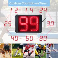 Temporizador Digital de Baloncesto de 8 Pulgadas con Cronómetro de 24 Segundos, Contador de Cuenta Regresiva Personalizable de 0 a 99 Segundos con Control de Cronómetro Portátil