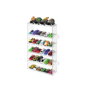 Transparent Acrylic 6-Tier Display Rack for 48 Hot Wheels Matchbox Cars Sturdy Assembly Storage Case Display