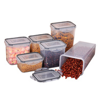 Récipient de stockage hermétique en plastique de 2 L pour riz, noix, guimauves, éponges, farine de riz, distributeur