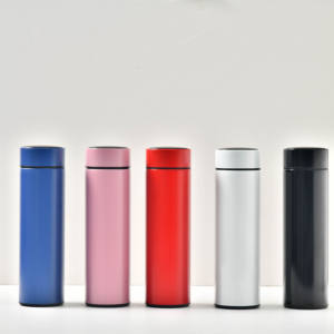 Thermos en acier inoxydable isolé de 500 ml avec logo personnalisé, couleur or métallique, bouteille d'eau intelligente avec affichage de la température LED - Product Image 4