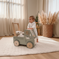 Chariot en bois pour bébé, chariot de marche, chariot de courses anti-renversement, chariot de rangement domestique, petit chariot, jouet d'apprentissage de la marche