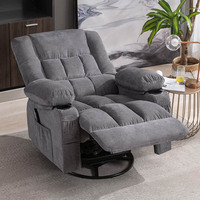 Sillón Reclinable Eléctrico Giratorio de Cuero Moderno con Elevador, Calor y Masaje para Sala de Estar Sofá Esquinero Muebles de Cine en Casa
