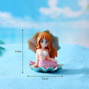 Hot Style Miniature <b>Resin</b> Mermaid Figurines <b>Resin</b> Crafts Mini Mermaid Dolls Toy With Shell Garden Decor Aquarium Decoration - Product Image 4