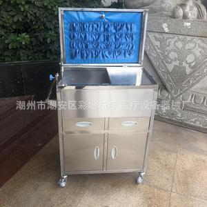 Chariot d'urgence à double porte à ouverture par le haut en acier inoxydable, chariot médical pour infirmières, chariot à main pour cliniques et ambulances, chariot d'hôpital - Product Image 3