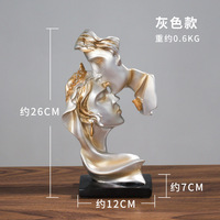 Figure Statue Couple Baiser Profonde Résine Artisanat Ornement Décoration de La Maison