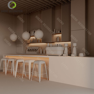 Modern Coffee Shops Interior Design Customize Shop Furniture High Quality Coffee Bar Counter Design For Coffee Shop Decoration - Product Image 2