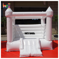 Château gonflable blanc avec toboggan, château gonflable avec toboggan, mini château de saut pour enfant et adulte