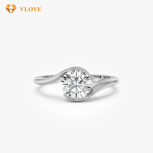 <span class=keywords><strong>Bague</strong></span> de fiançailles en diamant de laboratoire taille 7, <span class=keywords><strong>or</strong></span> jaune 1 carat 14k, <span class=keywords><strong>or</strong></span> véritable, taille ronde, sertie clos, alliance de mariage, certifiée GIA, pour femme - Product Image 5