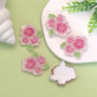 Cabochons en résine à dos plat motif fleur de pêcher 25 mm pour scrapbooking, bijoux DIY, accessoires de décoration artisanale, décoration de coque de téléphone