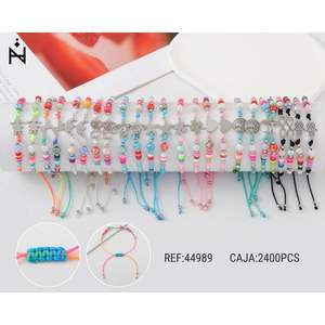 Braccialetti con perline Zi Fashion in acciaio inossidabile, braccialetto regolabile con ciondoli, set da 2400 pezzi in scatola - Product Image 1