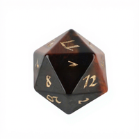 Ensemble de dés de jeu de table Dungeons & Dragons en pierres précieuses naturelles MY Sourced, polyèdres, 7 pièces (D4-D20), œil de tigre rouge, constellation