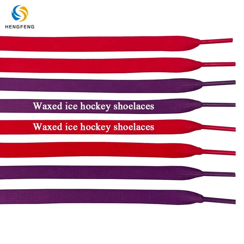 Custom Design No Film Tips Novelty Sublimated Printed Gradient Waxed Hockey Shoelace Skate Laces