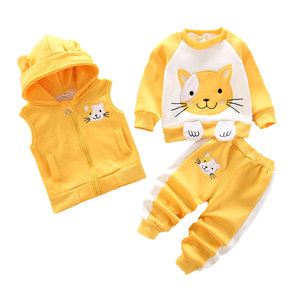 Ensembles de vêtements pour bébé avec des imprimés de dessins animés mignons, 3 pièces, vêtements d'hiver chauds pour nourrissons, enfants, ensemble de tenue de sport pour enfants - Product Image 6