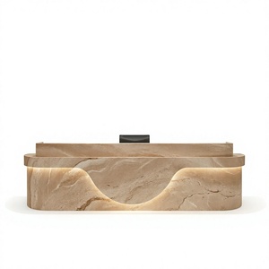 Mostrador de Recepción Moderno, Simple y Ecológico con Frente de Madera para Edificios de Oficinas, Peluquerías, Tiendas de Ropa, Restaurantes - Product Image 4