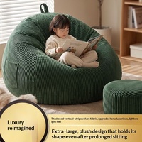 Kursi Beanbag Mewah Berkualitas Tinggi, Beludru Bertekstur Tebal, Sofa Santai Minimalis Modern, Sandaran Dapat Dilepas dan Dicuci